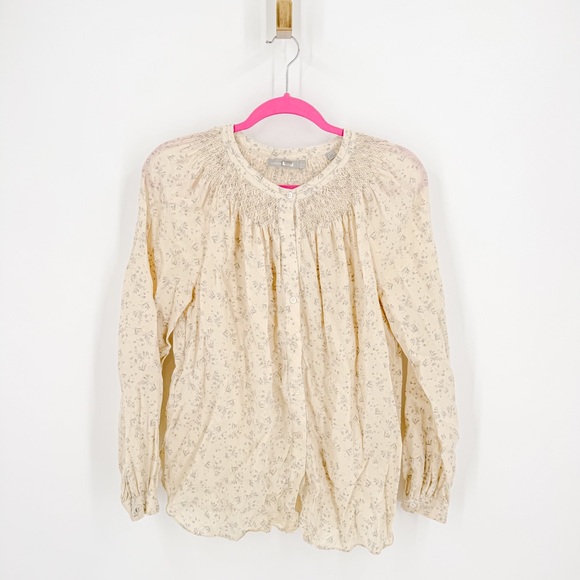 Vince Beige Floral Blouse